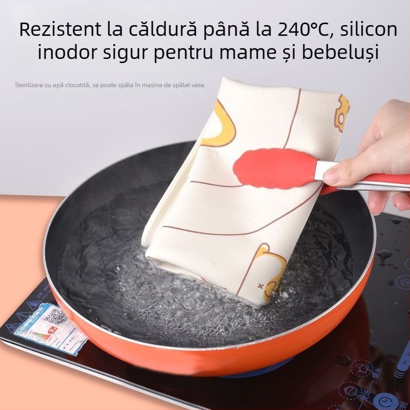 Covoraș de aluat din silicon, gros, pentru bucătărie, suprafață antiaderentă pentru frământat, întins și coacere