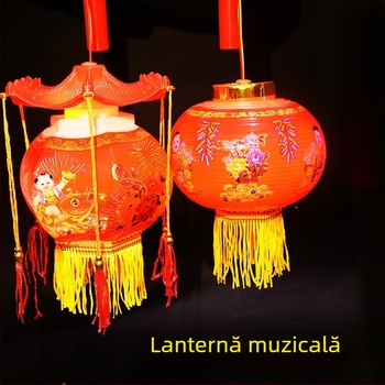 Felinar portabil luminos pentru decor interior – jucărie muzicală pentru copii, în stil antic de palat