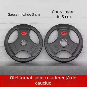 Discuri pentru bară, reglabile, cu cauciuc, cu trei găuri, pentru antrenament acasă