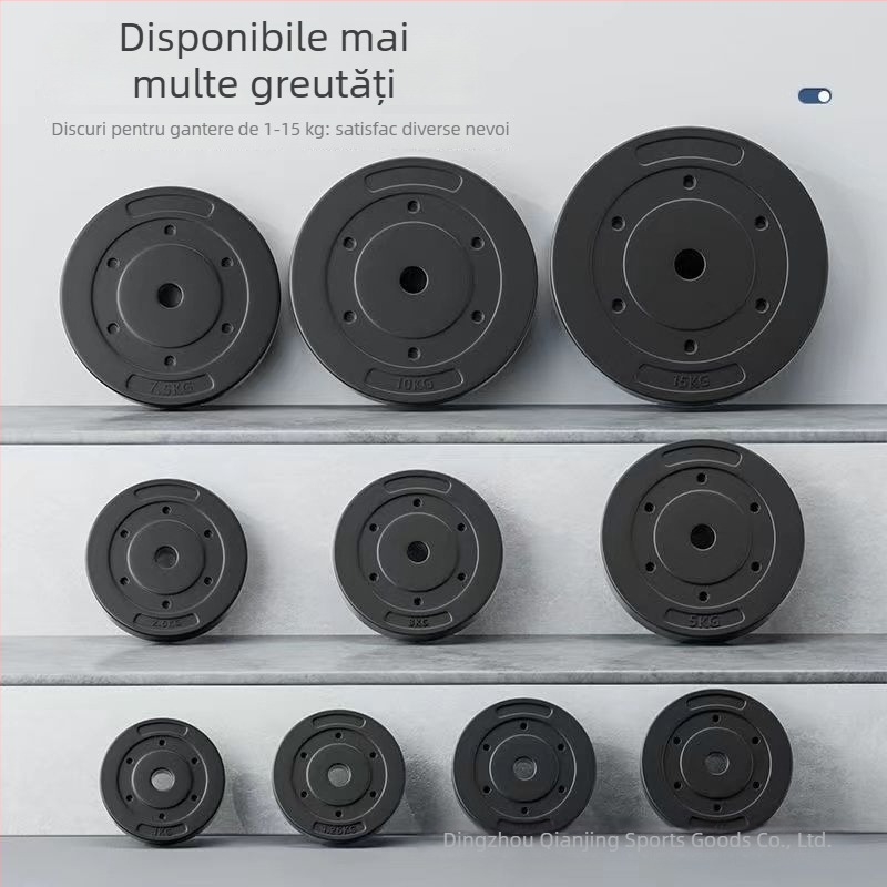 Qianjing plăci de greutate cu cauciuc pentru gantere și bare, cu găuri universale, 1–3 kg, accesorii fitness