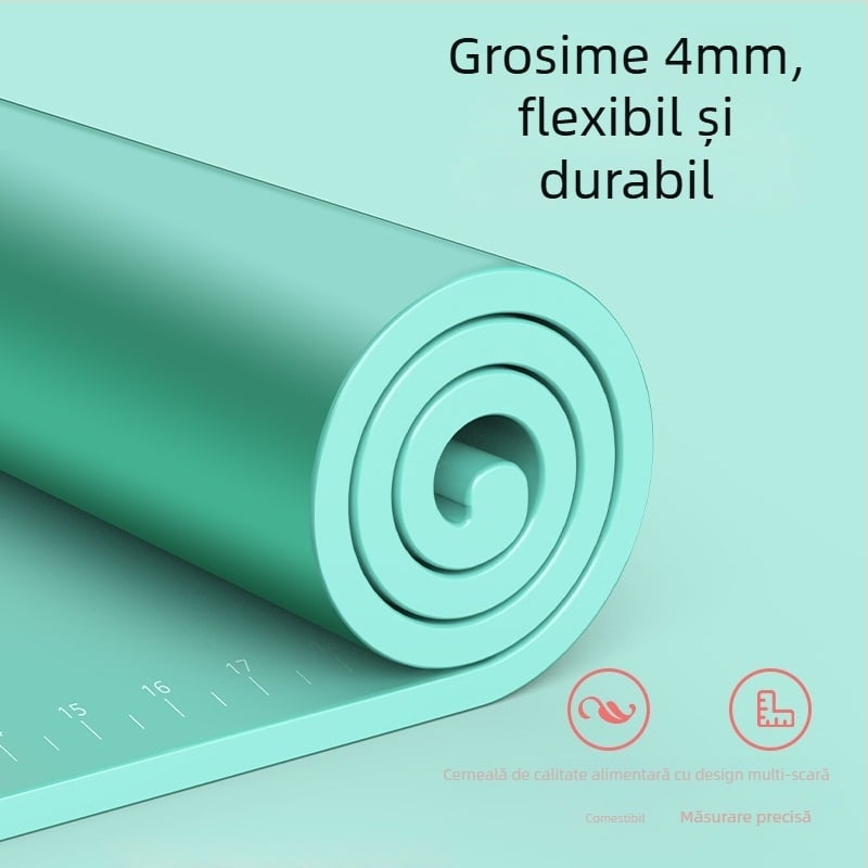 Material pentru frământat aluat din silicon alimentar, suprafață groasă pentru pregătirea dumplings, placă de întins din plastic