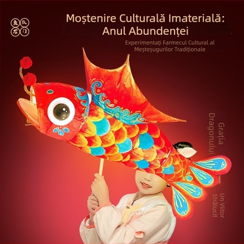 Mr. Toy Kit DIY pentru lanternă din hârtie cu temă pește – materiale pentru realizare manuală, lanternă portabilă pentru Festivalul de Primăvară
