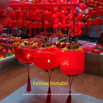 Felinar de mână pentru copii, Anul Calului — LED cristal mic, stil palat retro, jucărie pentru Anul Nou și Festivalul Lanternei