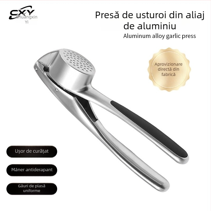 Presa pentru usturoi din aliaj de zinc și curățător de usturoi, unealtă de bucătărie manuală