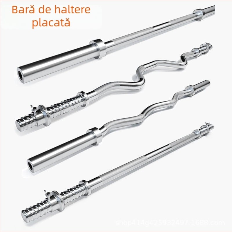 Bară pentru gantere și bară pentru flexii, dreaptă 1,2 m, 15 kg, fontă, pentru sală și antrenament acasă
