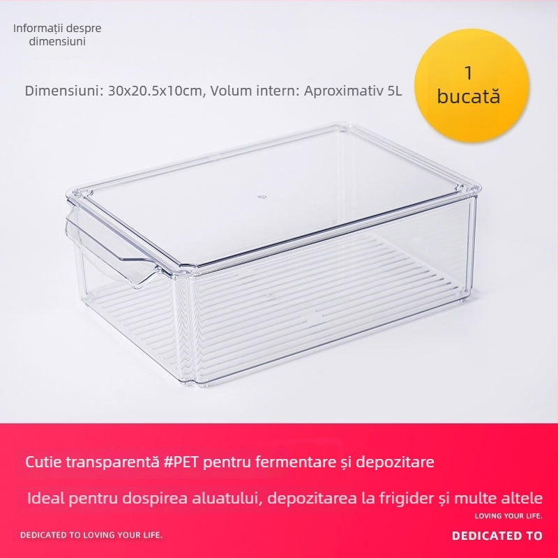 Cutie de fermentare a aluatului pentru pâine și toast – cutie de depozitare alimentară, pentru frigider