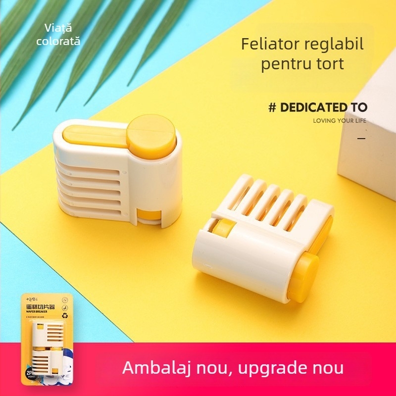Instrument de stratificare a tortului și suport pentru felii de pâine, set de 2 bucăți, galben