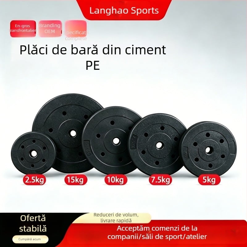 Plăci de greutate din ciment pentru bară, pentru sală de exerciții acasă, plăci cu greutăți variate pentru ridicare și genuflexiuni