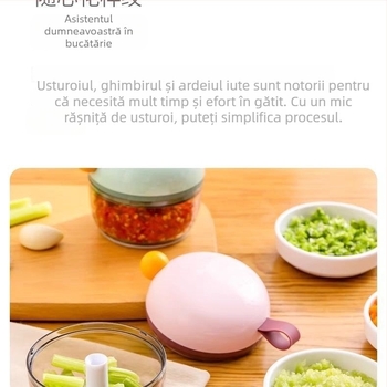 Presă manuală pentru usturoi și zdrobitor de usturoi – ustensilă de bucătărie, din plastic, multifuncțională