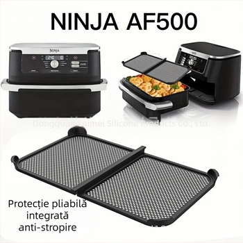 Ninja AF500 protecție rabatabilă împotriva stropilor pentru friteuza cu aer, plăcuță anti-stropire și protecție împotriva uleiului