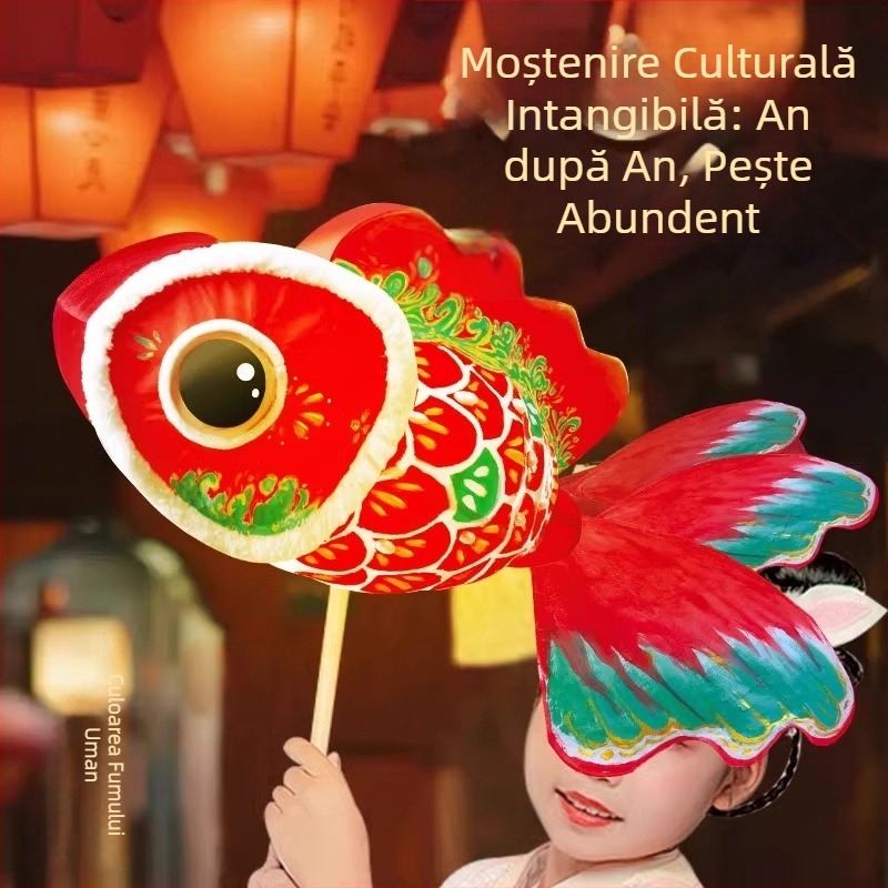 Fanar tradițional chinezesc DIY — kit materiale DIY, lanternă artizanală cu pește (caras) pentru copii