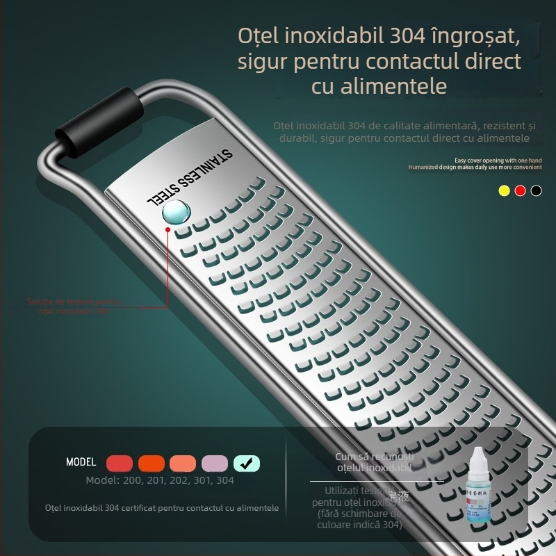 Răzuitor din oțel inoxidabil 304 pentru brânză, coajă de lămâie și ciocolată, răzuitor ultra-fin