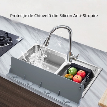 Protector din silicon pentru chiuvetă, pentru spălarea legumelor, cu ventuză