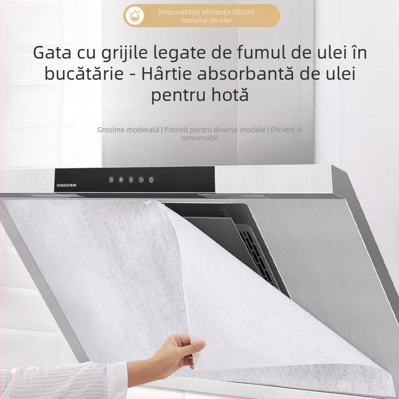Membrană de filtrare pentru hota de bucătărie, anti-ulei, filtru din non‑woven, 48 cm x 10 m