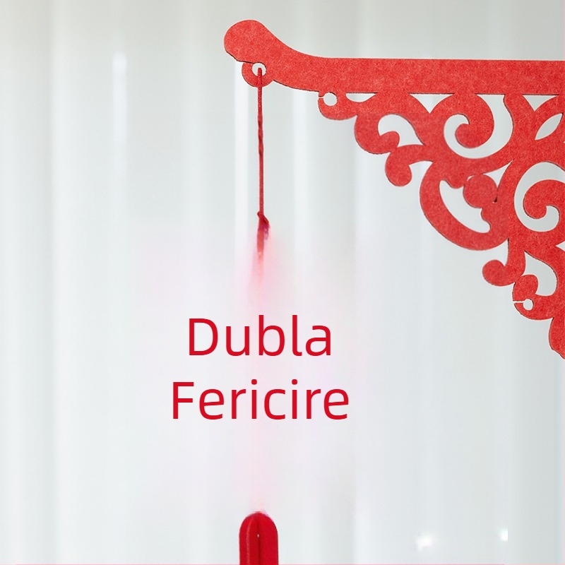 Felinar 3D cu simbolul Fericirii Duble, din țesătură nețesută, pentru decor de nuntă și pentru noua locuință