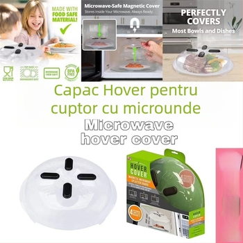 Hover Cover pentru cuptor cu microunde și frigider — capac antipicurare magnetic din plastic
