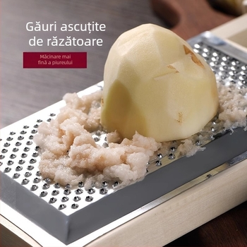 Măcinător pentru cartofi din lemn masiv și oțel inoxidabil, zdrobitor de ghimbir, placă pentru piure de fructe și cartofi dulci