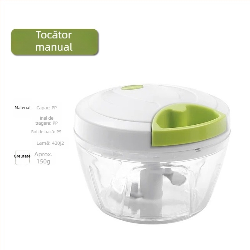 Tocător manual multifuncțional pentru usturoi, ceapă și ghimbir; unealtă pentru pastă de usturoi; piure de dovleac și cartofi; alimentație pentru bebeluși
