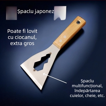 Spatulă multifuncțională din oțel inoxidabil pentru curățarea plăcilor și chit de zidărie