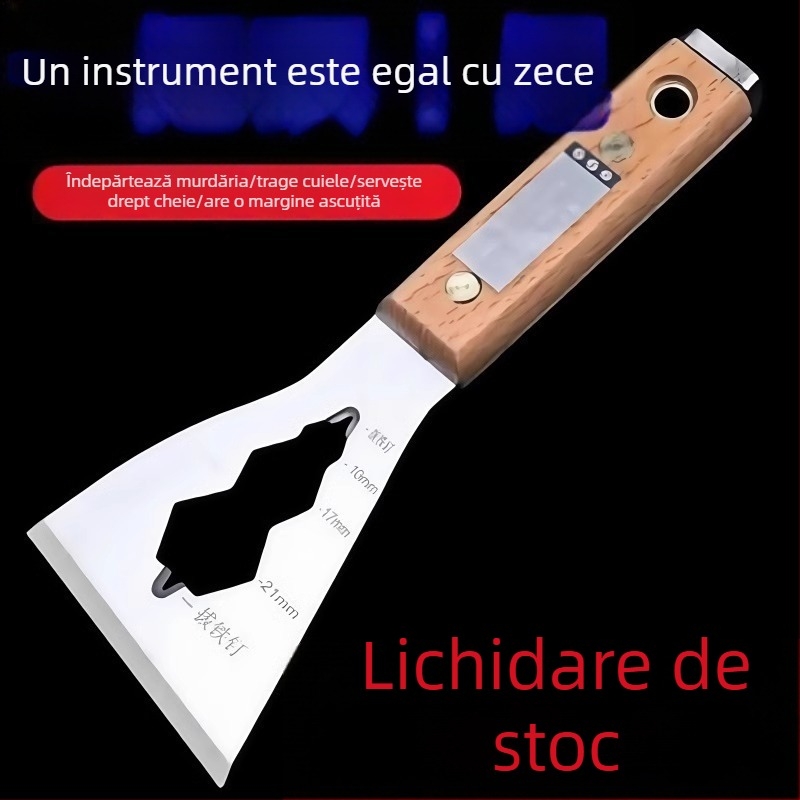 Spatulă multifuncțională din oțel inoxidabil pentru curățarea plăcilor și chit de zidărie