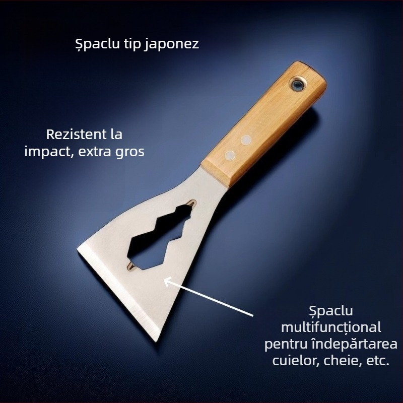 Spatulă multifuncțională din oțel inoxidabil pentru curățarea plăcilor și chit de zidărie