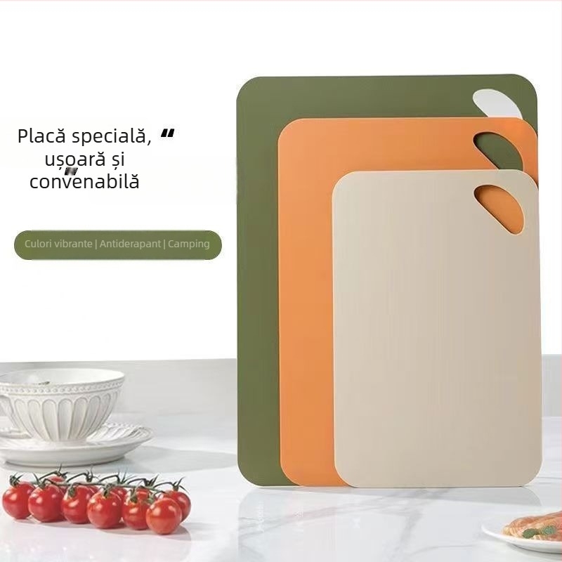 Tocător dublu fațetat din PP, ecologic, pentru uz casnic, suprafață subțire de tăiere, portabil pentru exterior, tocător din plastic pentru fructe