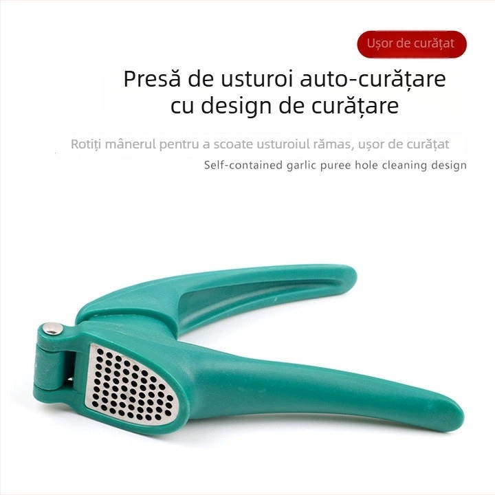 Presă de usturoi din oțel inoxidabil, presă manuală pentru usturoi, ustensilă de bucătărie multifuncțională