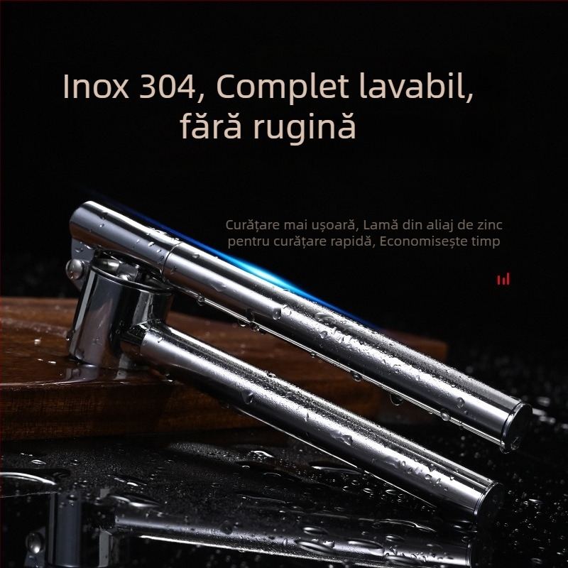 Presă de usturoi din oțel inoxidabil – zdrobitor de usturoi manual, unealtă multifuncțională pentru bucătărie
