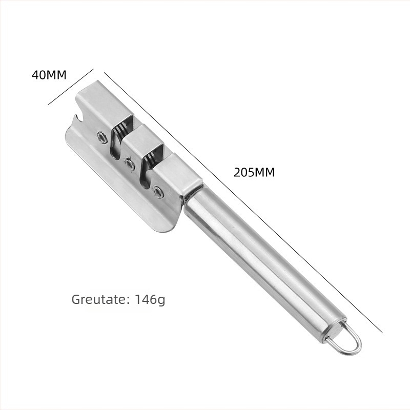 Baston de ascuțire din oțel inoxidabil, instrument de bucătărie portabil pentru exterior, manual