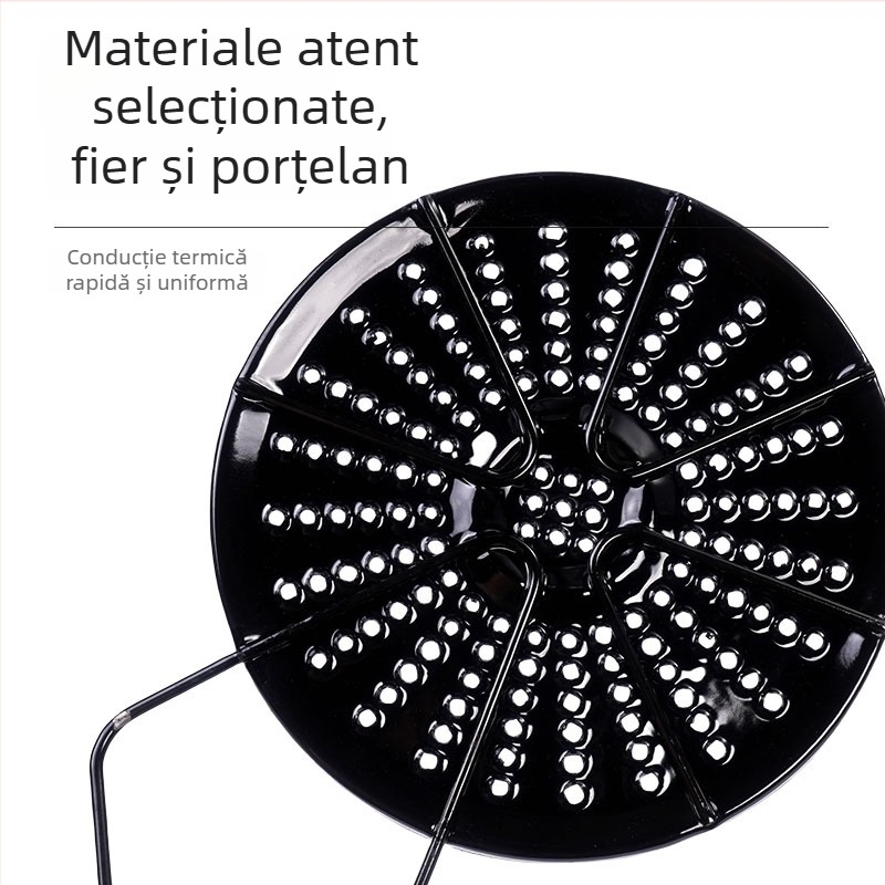 Placă conductivă de căldură pentru aragaz, cu mâner, emailată, anti-arsură și anti-scorojire.