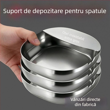 Raft din oțel inoxidabil pentru linguri, suport pentru capace și spatule, rezistent la temperaturi înalte, pentru blat de bucătărie.