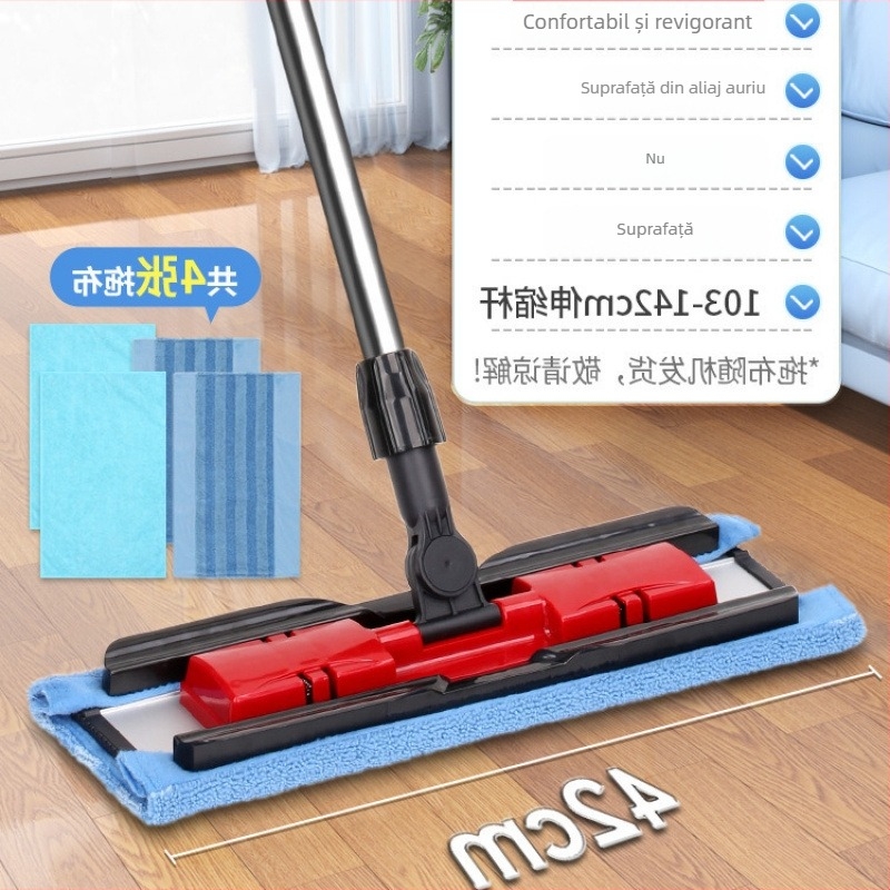 Meiliya mop plat pentru uz casnic – curățare podele din lemn și ceramică, economisește efort, cap de clemă mare