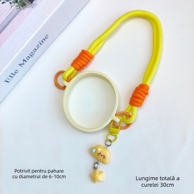 Accesorii din silicon pentru Haggen: șnur de prindere, capac pentru pai, husă de pahar cu șnur, capac pentru termos – universal