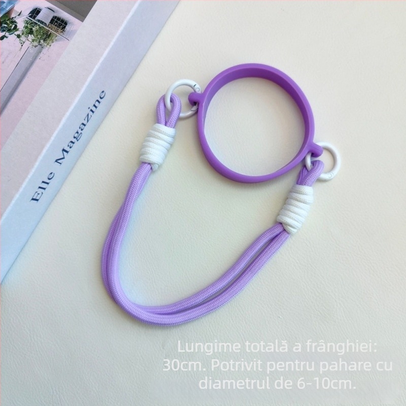 Accesorii din silicon pentru Haggen: șnur de prindere, capac pentru pai, husă de pahar cu șnur, capac pentru termos – universal