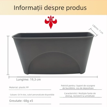 Bazin din plastic pentru scurgere, pe blat de bucătărie, pentru spălarea legumelor