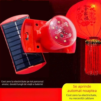 Fenar roșu LED, alimentat cu baterii, decor exterior, impermeabil, model 2026 nou