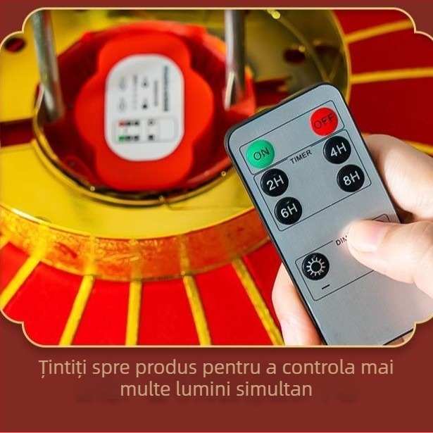 Fenar roșu LED, alimentat cu baterii, decor exterior, impermeabil, model 2026 nou