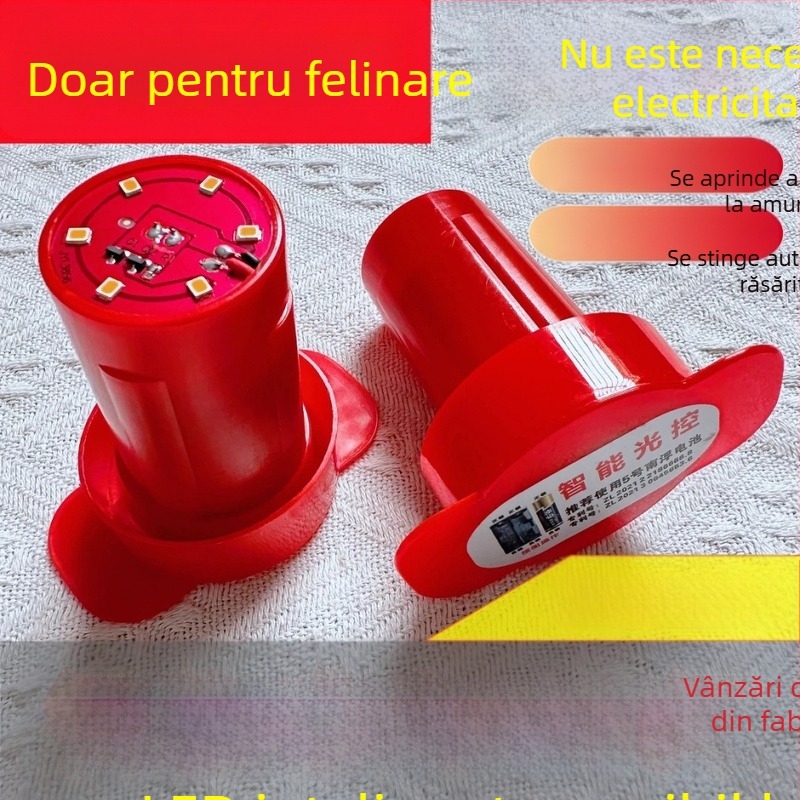 Fenar roșu LED, alimentat cu baterii, decor exterior, impermeabil, model 2026 nou