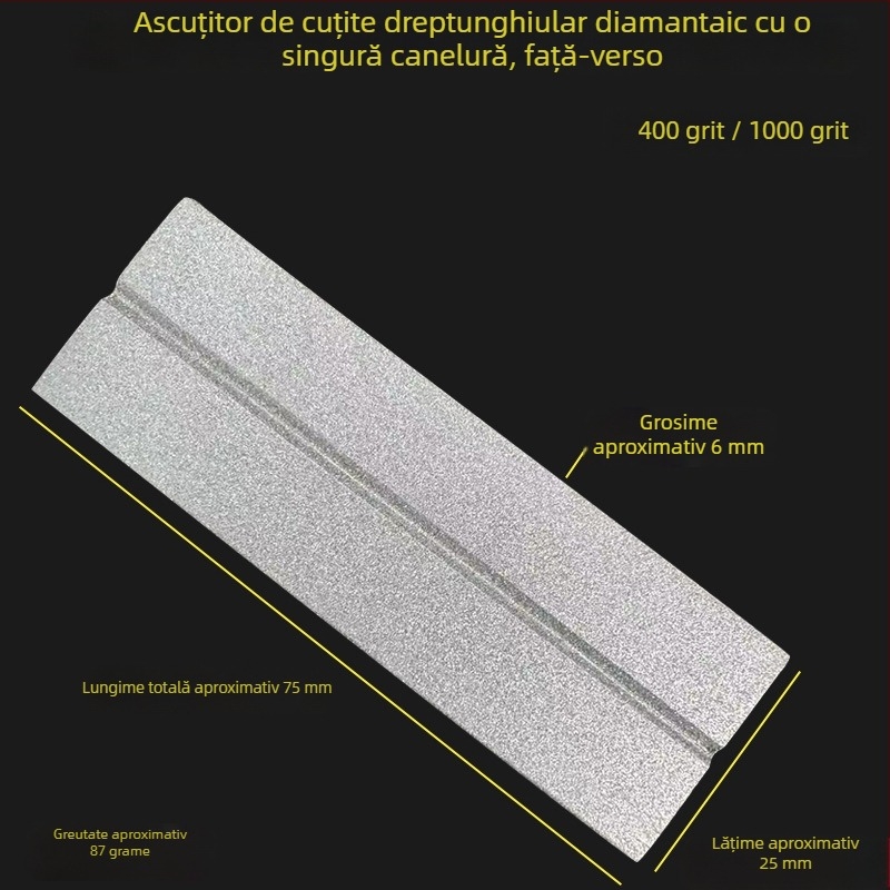 Piatra de ascuțit din diamant, cu două fețe, pentru cârlige de pescuit și cuțite mici