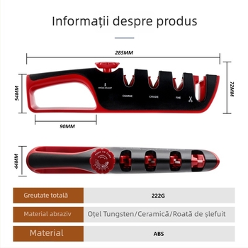 Ascuțitor de cuțite manual multifuncțional, cu unghi reglabil, pentru bucătărie, piatră de ascuțit din diamant
