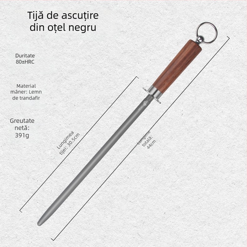 Bețișor de ascuțit pentru cuțite, cu granulație ultra-fină – instrument profesional pentru ascuțire și întreținere a cuțitelor de bucătărie