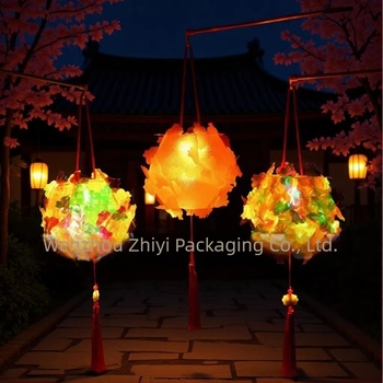 Lanterne luminoasă pentru copii, lanternă DIY realizată manual, lanternă decorativă colorată în stil chinezesc, diametru 30 cm