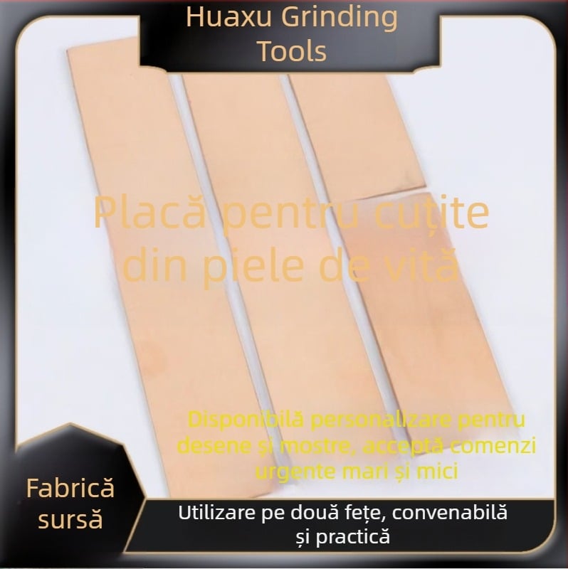 Placă dublu-fațată pentru ascuțit din piele, finisaj fin, lucrată manual, placă de șlefuire îngroșată, stil japonez