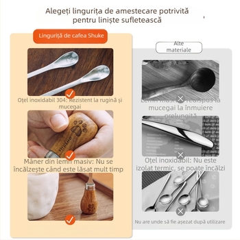 Lingură de cafea în formă de copac, cu mâner lung, linguriță din oțel inoxidabil pentru miere, gem și deserturi
