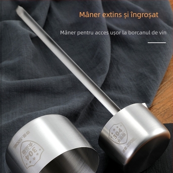 Distribuitor de vin din oțel inoxidabil 304 cu pâlnie, lingură cu mâner lung și lingură pentru ulei – accesorii pentru vin de uz casnic