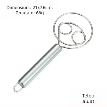 Amestecător din oțel inoxidabil cu spirală dublă – instrument de amestec manual pentru ouă și făină, pentru coacere acasă