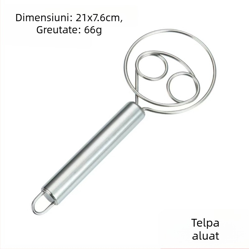 Amestecător din oțel inoxidabil cu spirală dublă – instrument de amestec manual pentru ouă și făină, pentru coacere acasă