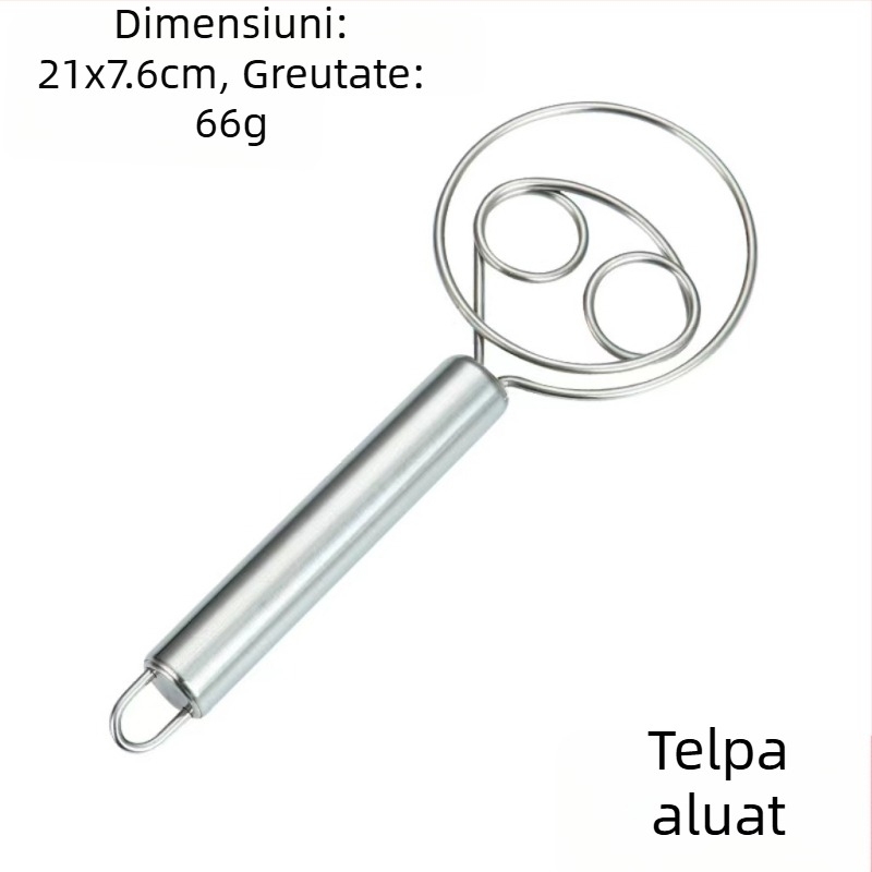 Amestecător din oțel inoxidabil cu spirală dublă – instrument de amestec manual pentru ouă și făină, pentru coacere acasă
