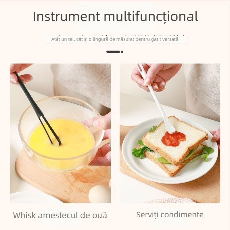 Bețișor de bătut ouă manual pentru uz casnic, amestecător multifuncțional cu spatulă