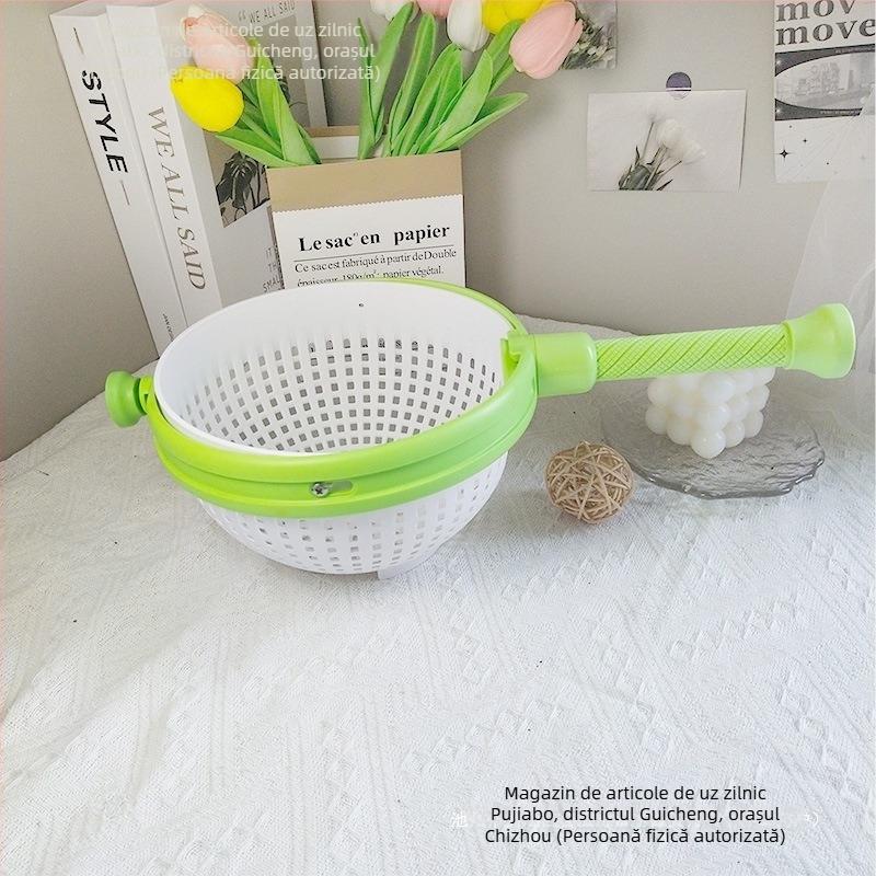 Spinner rotativ pentru salată, drenaj centrifugal pentru legume și fructe, coș de scurgere bucătărie
